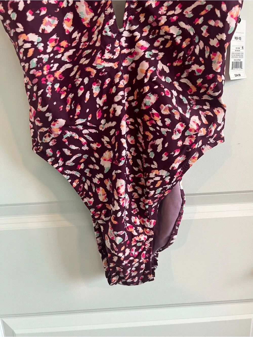 SHADE & SHORE Floral Print Cheeky One Piece Swimsuit M - Picture 4 of 8